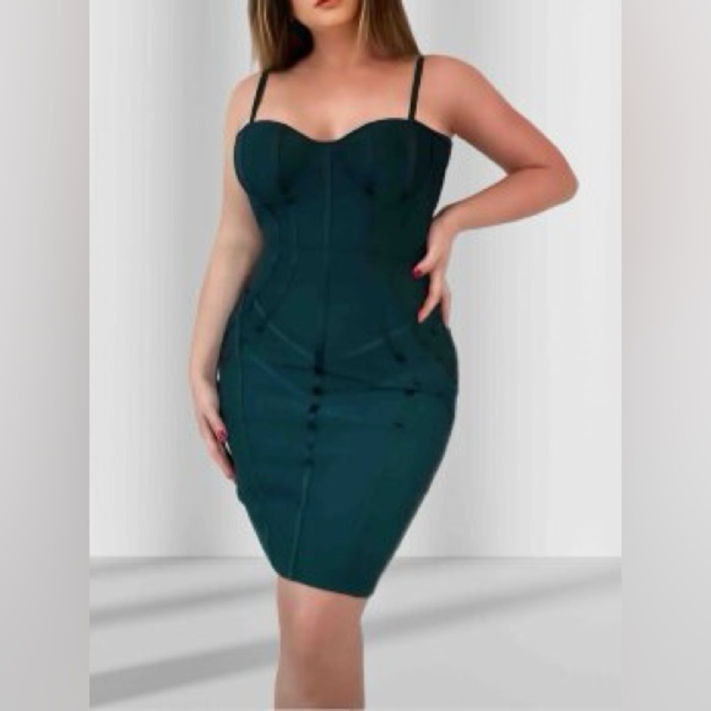 Elegant Teal Bodycon Dress